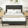 thumbnail image 2 of Costway Full Size Bed Frame with Height Adjustable Chevron Headboard, No Box Spring Needed Gray, 2 of 10