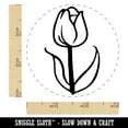 thumbnail image 2 of Hand Drawn Tulip Flower Doodle Self-Inking Rubber Stamp Ink Stamper - Green Ink - Small 3/4 Inch, 2 of 7