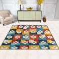 thumbnail image 2 of Yayeee Area Rugs for Living Room 5.2'x4' Non Slip Washable Bedroom Floor Carpet, Yellow Checkered Daisy, 2 of 5
