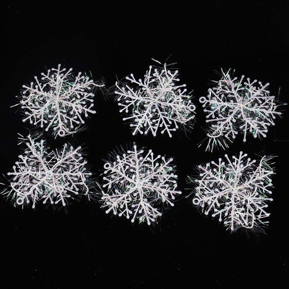 Yunuuuoa Christmas Decorations Snowflake Ornament White for Tree Decor Craftplastic snow flakes, glitter, shatterproof, for indoor winter wonderland, Christmas party decoration