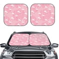 thumbnail image 2 of Disketp 2 Piece Pink Flamingos And Flowers Pattern Windshield Sunshades,Folding Windshield Sun Shade For Car Suv Trucks Sedan,Blocks Uv Rays Sun Visor Protector-Medium, 2 of 7