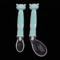 thumbnail image 2 of 2Pcs kids Bent-Handled Spoon Weaning Soft Silicone Head Combine Tableware Blue, 2 of 8