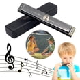 thumbnail image 4 of BLEEUS 24 Holes Portable Harmonica C Key Standard Harmonica Party Favors (Black) Musical Instruments Supplies (Black), 4 of 9