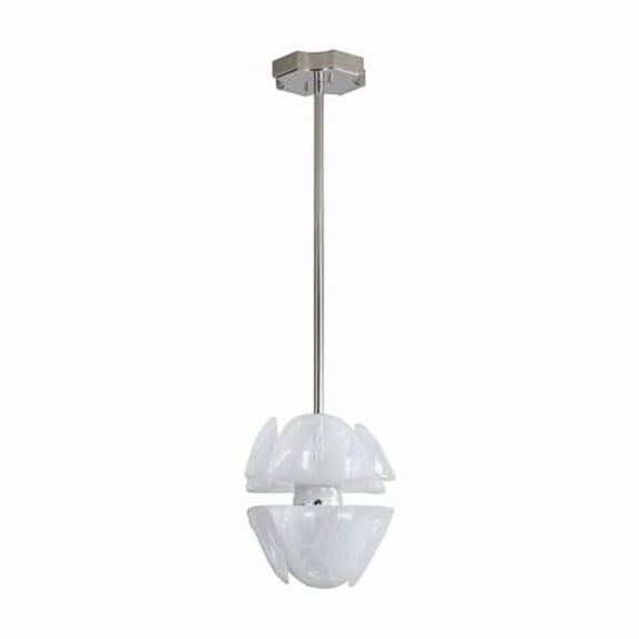 Golden Lighting 9608-2P PN Glacier LED 2-Light Pendant in Polished Nickel with Icy Glass Shade