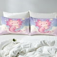 thumbnail image 4 of Erosebridal 3D Axolotl Sheet Set Twin, Watercolor Artwork Twin Sheet Sets, Cute Animal Bedding Twin Size, Lightweight Room Decorative, 3pcs, 4 of 7