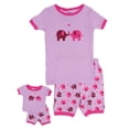 thumbnail image 1 of Pijama Leveret para niña y muñeca, pijama corto con elefantes, 1 of 6
