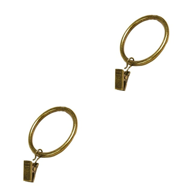 jesticaly 10 Pcs Rustproof Curtain Rings Home Decoration Shower Curtain Rings Clamps Drapery Clips Bath Curtain Rod Clips Window Accessoy Green bronze color 3.5mm*35mm 2Set