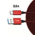 thumbnail image 2 of 3.3ft USB To USB-C Charging Cable,USB C Braided 3.0 Fast Charging Cable For Samsung Galaxy,Google Pixel,OnePlus Phones,Etc-Red, 2 of 7