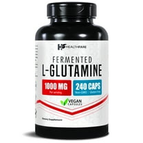 HealthFare L Glutamine 1000mg | 240 Vegan Capsules | Extra Strength Amino Acid Supplement | Supports Digestive Balance, Nutrient Absorption & Muscle Recovery | Non-GMO, Gluten-Free | Made in USA