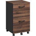 thumbnail image 7 of ZMSHOP 2-Drawer File Cabinet, Small Rolling Filing Cabinet for Home Office, Printer Stand, for A4, Letter-Size Documents, 15.7 x 16.5 x 27.6 Inches, Natural Walnut and Ink Black UOFC040K01, 7 of 7