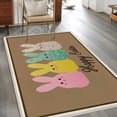 thumbnail image 3 of Easter Area Rugs Collection 4'x6', Colorful Bunny Spring Cartoon Cute Rabbits Brown Non Slip Indoor Rectangle Throw Runner Rug Floor Mat Carpet for Living Room Dining Table Bedroom Nursery, 3 of 9