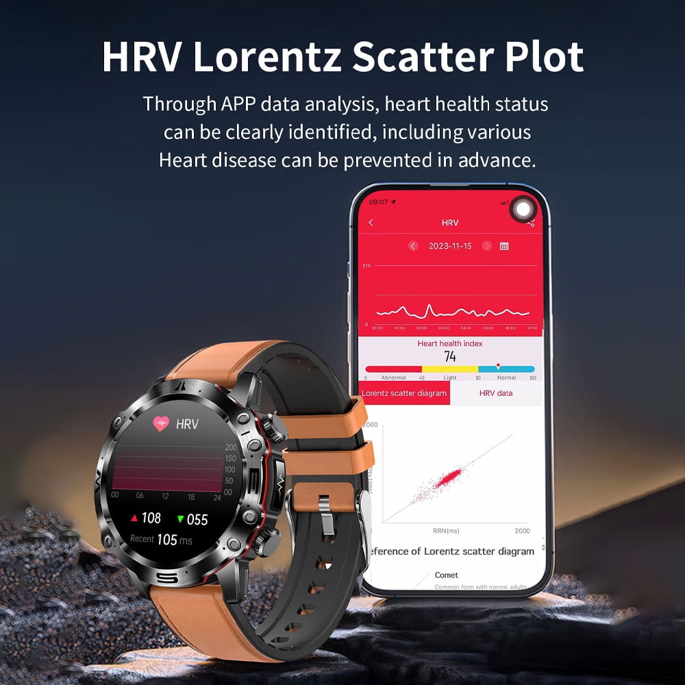 YOUJI ET482 Smartwatch – Smart Outdoor Sports Watch with 1.43" HD Display, Bluetooth Calling & Body Temperature Sensor.