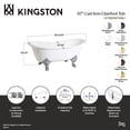 thumbnail image 4 of Aqua Eden VCTNDS6731NL7 67-Inch Cast Iron Oval Double Slipper Clawfoot Tub (No Faucet Drillings) in White/Brushed Brass, 4 of 5