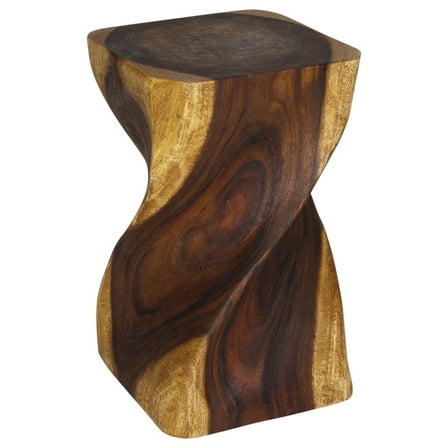 Haussmann Big Twist Wood Stool Table 12 in SQ x 20 in H Oak Oil - 12 x 12 x 20