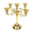 thumbnail image 2 of Christmas Candle Holders, European 5 Arm Metal Candlestick Stand for Taper Candles, 10.5 inch Tall Candle Stand for Halloween Wedding Birthday Party Table Decor, Gold, 2 of 6