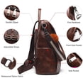 thumbnail image 3 of Borke Women Backpack Purse Anti Theft Waterproof Detachable Covertible Casual Travel Shoulder Bag (Coffee), 3 of 7
