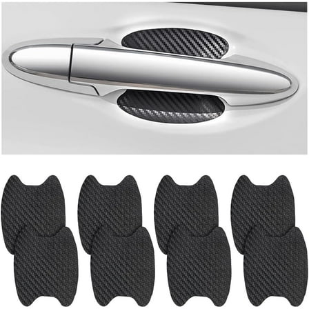 Universal 8PCS Black Non-Marking Car Door Handle Protector Film Set