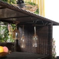 thumbnail image 5 of Pemberly Row Rattan Outdoor Patio Bar Counter Table Shelves in Brown, 5 of 5