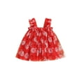 thumbnail image 1 of xiaxaixu Robe Ligne A pour Filles, Robe Sans Manches Père Noël Bonhomme de Neige Imprimé Neige Robe en Tulle Costume de Noël, 1 of 9