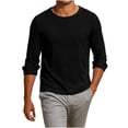thumbnail image 3 of Horkkom Mens Long Sleeve Tee Shirts Crew Neck Solid Color Lightweight T Shirt Breathable Comfy Casual Undershirts L, 3 of 9