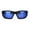 Matte Black Blue Mirror, variant on Mens Aerodynamic Robotic Futurism Black Plastic Sport Sunglasses Matte Black