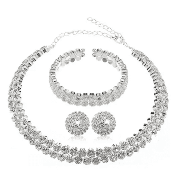 Dijes Xtellar De Oro Y Plata Collar De Moda Juego De Joyas Mujer Color Plateado