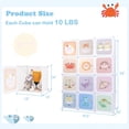 thumbnail image 3 of OLAKIDS Children Wardrobe, Kid Closet Portable Baby Dresser Cute for Kids Bedroom Nursery Armoire with Doors 12 Cube 2 Hanging Sections, Kid Clothes Storage Organizer, 3 of 9