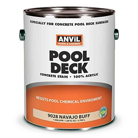 Anvil Concrete Pool Deck Stain 100 Acrylic Paint Waterproof Anvil Concrete Pool Deck Stain 100 Acrylic Paint Waterproof Coating 4 Solid Colors Available Navajo Buff 1 Gallon
