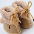 thumbnail image 5 of Baywell Newborn Baby Boys Girls Snow Winter Boots Infant Toddler Soft Sole Winter Warm Crib Booties Shoes Brown 0-6 Months, 5 of 10