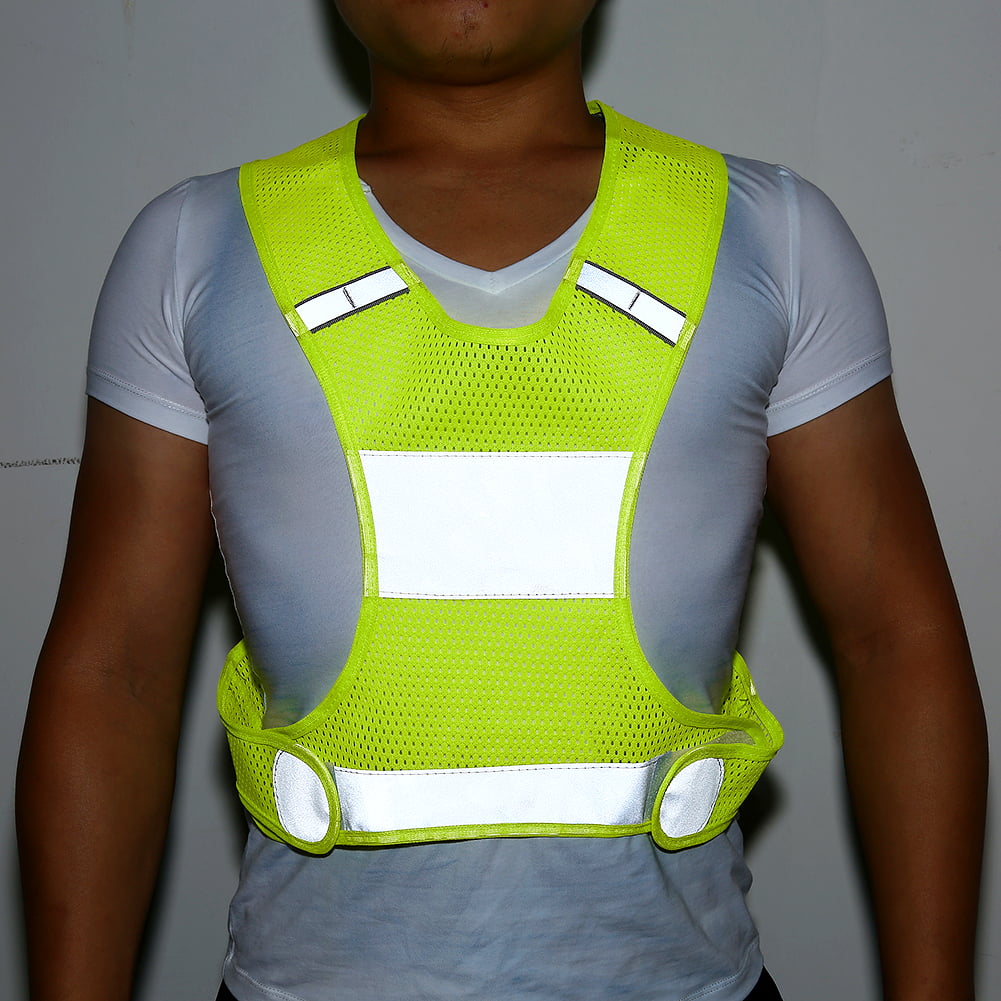 Women Refletive Safety Vest HIgh Visibility Night Running Cycling Jacket Top Shirt with Adjustable Belt