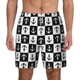 thumbnail image 2 of Picia Nautical Anchors1 pattern Mens Swim Trunks with Compression Liner Stretch Beach Shorts Quick Dry with Zipper Pockets No-Chafing Board Shorts-3X-Large, 2 of 9