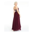 thumbnail image 2 of CITY STUDIO Womens Burgundy Mesh Beaded Sleeveless Sweetheart Neckline Full-Length Formal Dress Juniors 11, 2 of 4