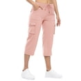 thumbnail image 6 of HBYJLZYG Women's Cargo Capri Pants with Elastic Drawstring Waist and Multiple Utility Pockets, Summer Outdoor Activewear for Hiking, Travel, and Daily Casual Wear, 6 of 6