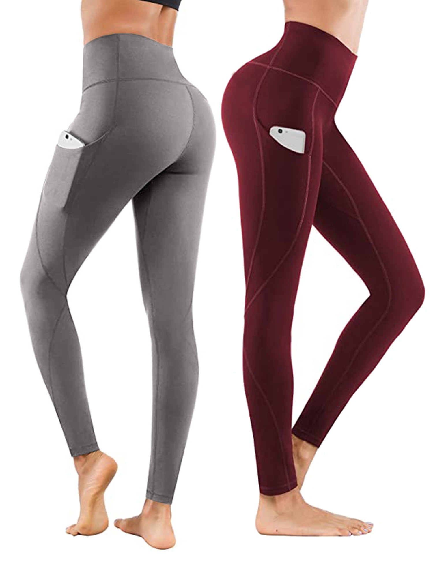 Sports & Fitness 2 Pack Yoga Pants for Women with Pockets-High Waisted ...