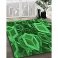 thumbnail image 3 of Ahgly Tapis Rond Lavable en Machine Intérieur Transitionnel Vert Émeraude Profond, 8 Pieds Rond, 3 of 7