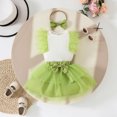thumbnail image 2 of Utlike Girls Clothing Set Infant Ruffles Ribbed Romper Newborn Bodysuits Skirts Headbands Set Classic Comfort Outfits Size 9 Months-12 Months, 2 of 5