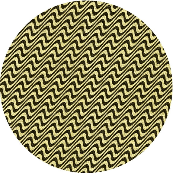 Ahgly Company Indoor Round Patterned Midnight Gray Area Rugs, 5' Round