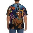 thumbnail image 3 of Lsque Scooby-Doo print Men's Cuban Collar Short Sleeve Shirt Summer Beachwear Casual Button Down Fashionable Vacation Leisure Shirt-Large, 3 of 7