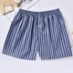 thumbnail image 3 of Calzoncillos tipo bóxer para hombre, ropa interior informal, de algodón suave, a rayas, holgada, cómoda, para estar en casa, 3 of 5