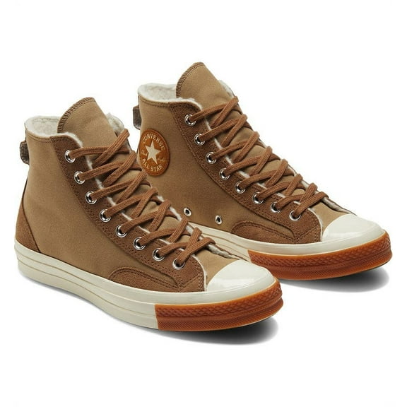 Converse Chuck 70 Sneakers High Faux Fur Canvas Suede Khaki Casual A04410C
