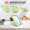 thumbnail image 4 of Dteck Case for iPad Air 11 inch 2025/2024,Heavy Duty Silicone Case 3-Layer Protection Shockproof Kickstand Cover with Pencil Holder/Hand Strap/Shoulder Strap for iPad Air 11-in. M3/M2,Green+White, 4 of 9