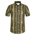 thumbnail image 1 of Unique Bargains Men's Leopard Print Short Sleeves Summer Animal Printed Shirts Snake Print S, 1 of 6