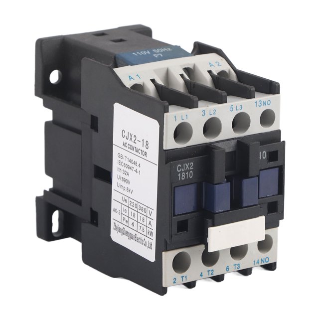 Contactor de CA de 18 A, normalmente abierto, alta sensibilidad, fuerte conductividad, retardante de llama, contactor eléctrico industrial, CA 110 V