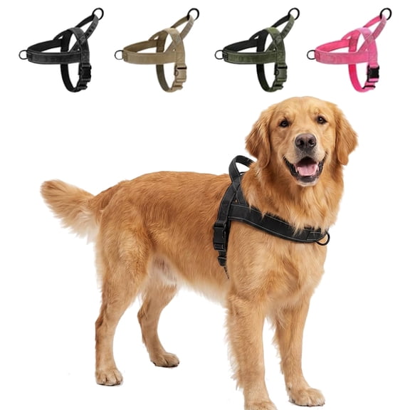 No Pull Dog Harness with Handle, Adjustable Reflective Pet Vest Harness for Small Medium Large Dogs Walking Training, Front Clip, Escape Proof & Heavy Duty D-Ring