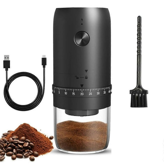 USB Rechargeable Electric Coffee Grinder,Portable Ceramic Burr Grinder for Home,Camping,Compact Coff
