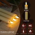 thumbnail image 3 of Velas sin llama JOIONE de cera auténtica, paquete de 6, con temporizador remoto, 3 of 6
