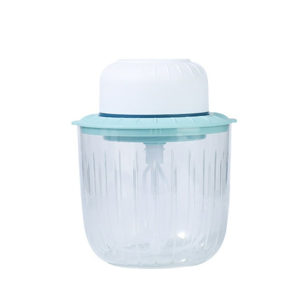 Naiovety Picadora de ajo eléctrica 2 en 1, prensa de cocina, picadora de alimentos, batidora de huevos lavable desmontable, máquina trituradora para Electrodomésticos Azul blanco Naiovety HA062933-02