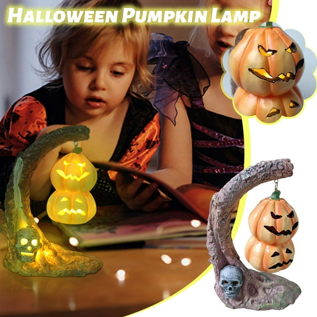 TIMIFIS Fall Decorations for Home New Halloween Decoration Glowing Lanterns Tree Ornament Hanging Resin Crafts Home Desktop Decoration Halloween DecorationsFall