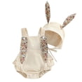 thumbnail image 2 of XIMIN Toddler Baby Girls Easter Outfit Romper/Dress Sleeveless Bunny Ear Sister Mathing Clothes with Tail, 2 of 7