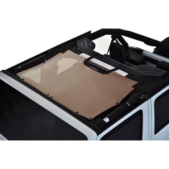 SPIDERWEBSHADE JKini Maille Jeep Pare-Soleil Bikini Top Compatible avec Jeep Wrangler JKU (2007-2018) Fabriqué aux États-Unis Pare-Soleil en Maille Accessoire Jeep Beige